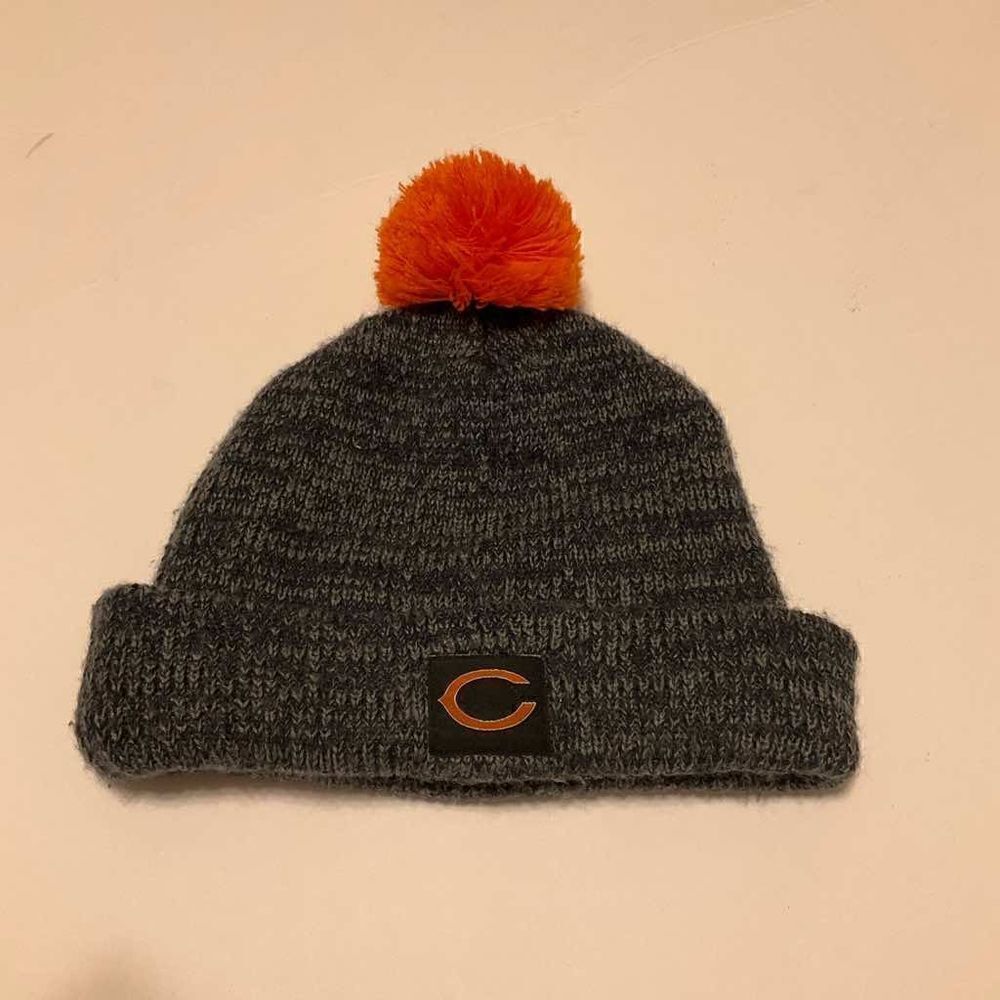 Chicago Bears Lite Winter Beanie with Orange Pompom!
